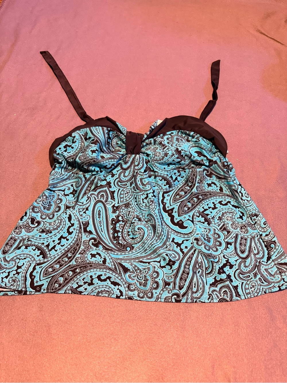 Pure Energy Aqua and Black Paisley Camisole